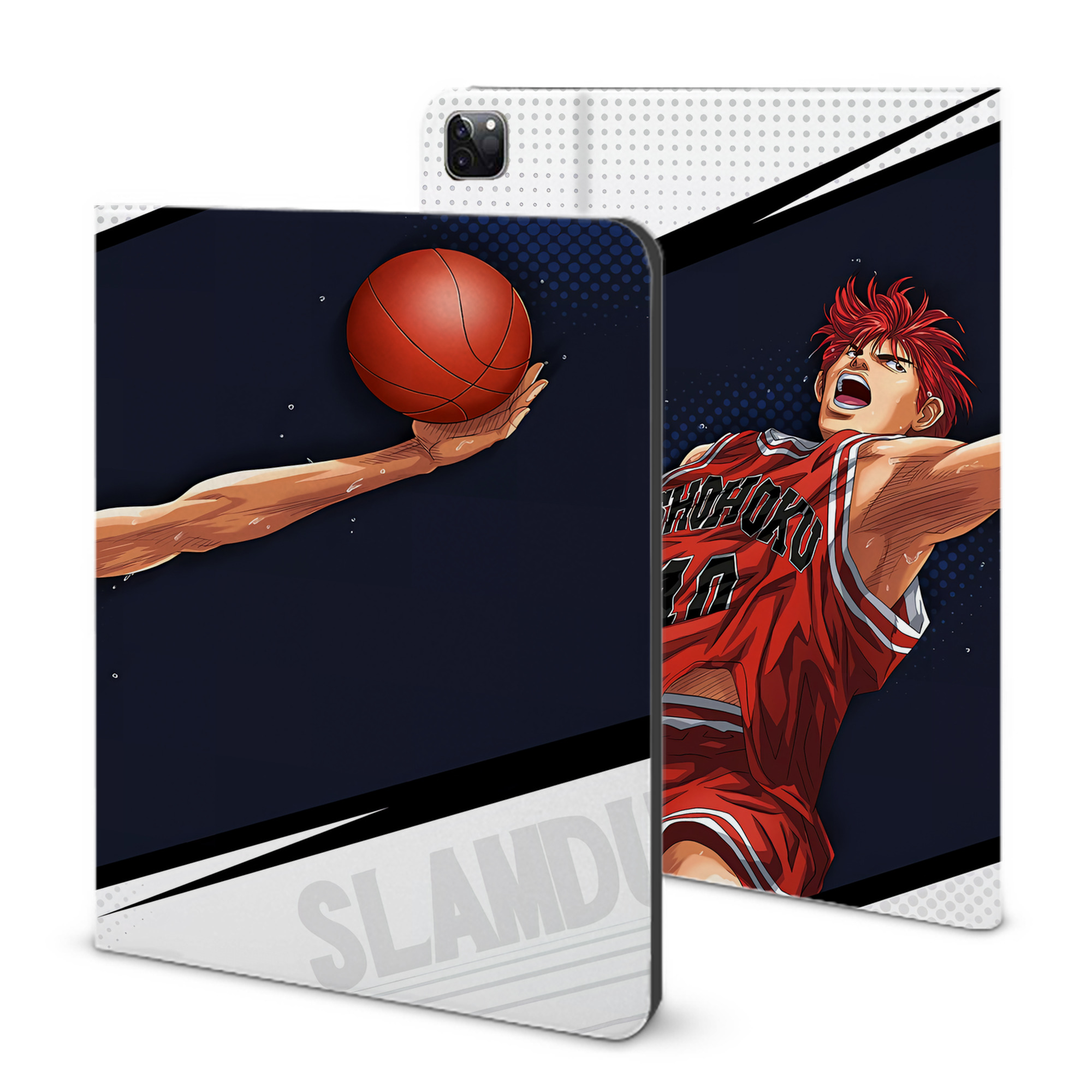 （画像用） SLAM DUNK／スラムダンク IPad ケース ブック型 PUレザー TPU 耐衝撃 軽量 薄型 ペン収納なし 全面保護 IPad 各モデル対応